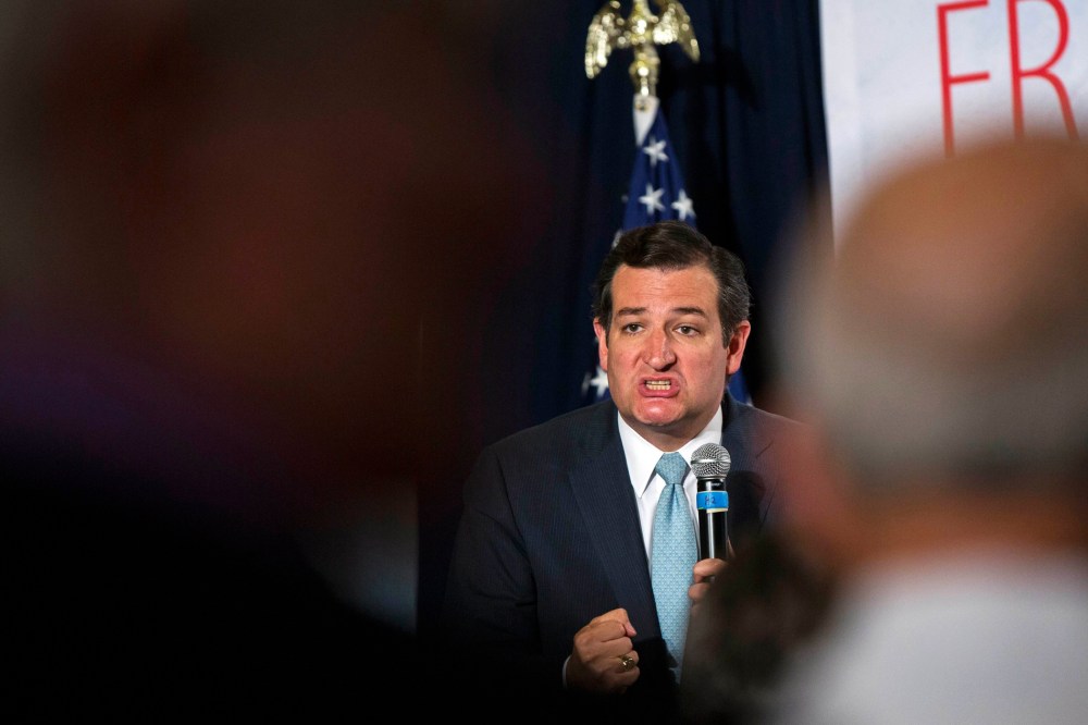 Senator Ted Cruz (R-TX) speaks during the inaugural Freedom Summit meeting for conservative speakers in Manchester, New Hampshire April 12, 2014.