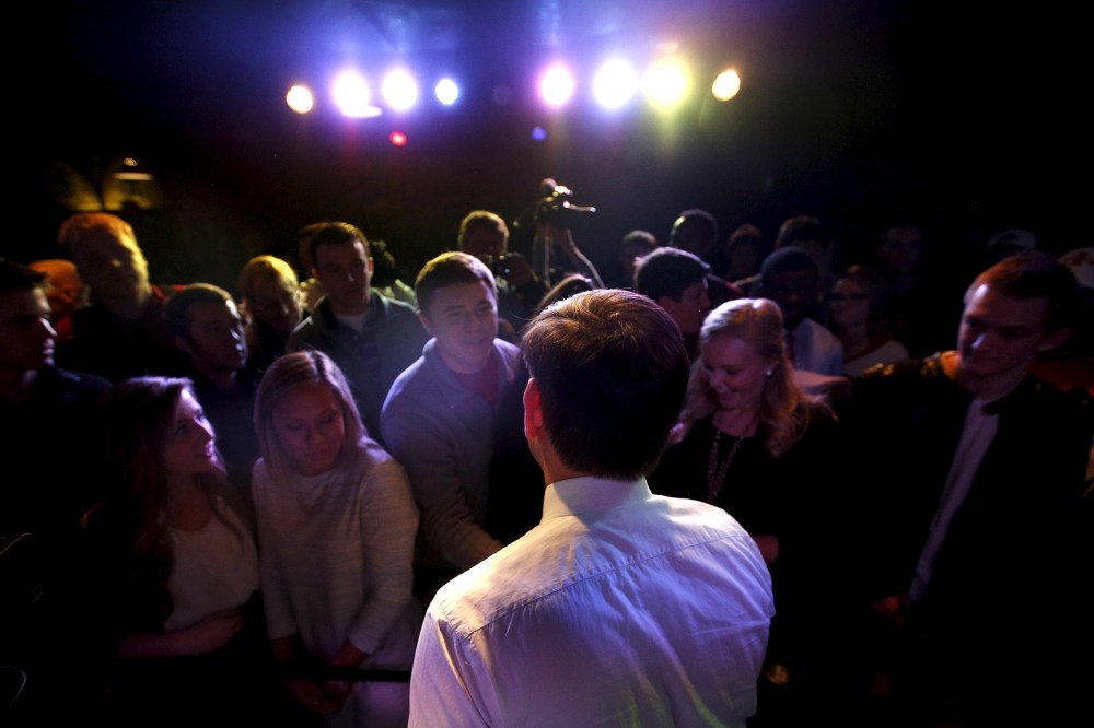 U.S. Republican presidential candidate Senator Marco Rubio (R-Fla.) shakes hands with supporters after speaking at a campaign event at the Maintenance Shop at Iowa State University in Ames, Iowa, Dec. 10, 2015. (Photo by Scott Morgan/Reuters)