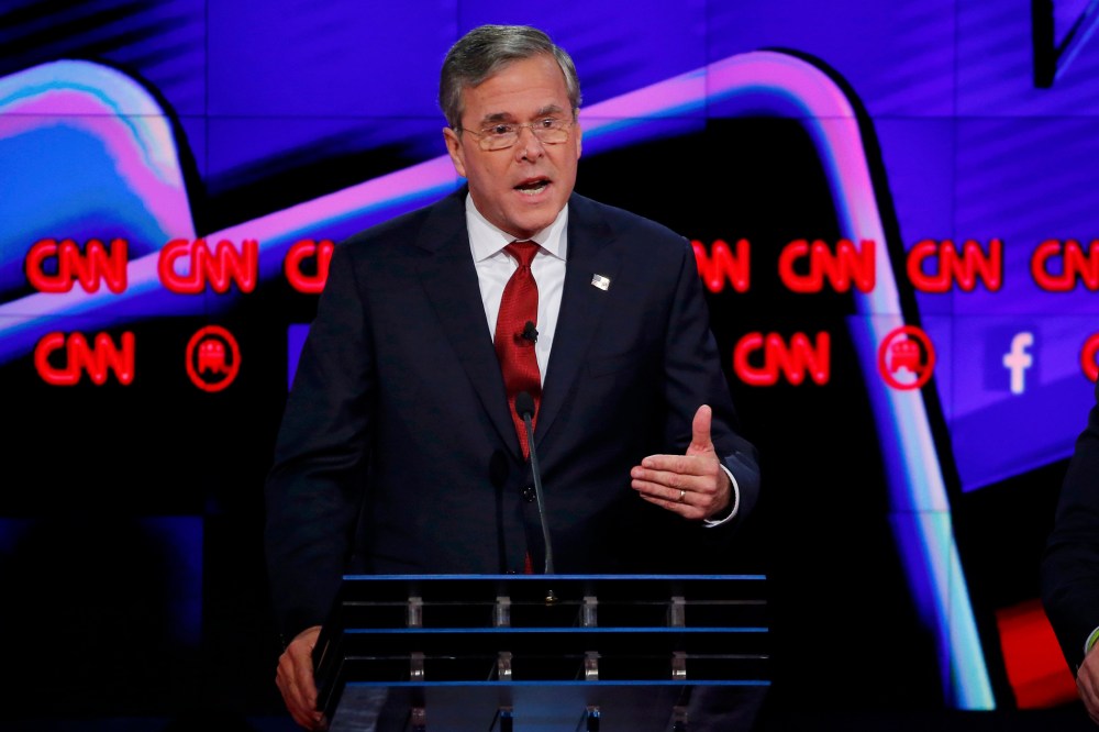Republican U.S. presidential candidate and former Governor Jeb Bush speaks during the Republican presidential debate in Las Vegas, Nev., Dec. 15, 2015. (Photo by Mike Blake/Reuters)