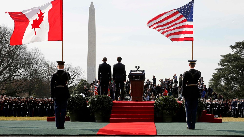 U.S. President Barack Obama and Canadian Prime Minister Justin Trudeau arrival ceremony at the White House in Washington, D.C., March 10, 2016. (Photo by Jonathan Ernst/Reuters)