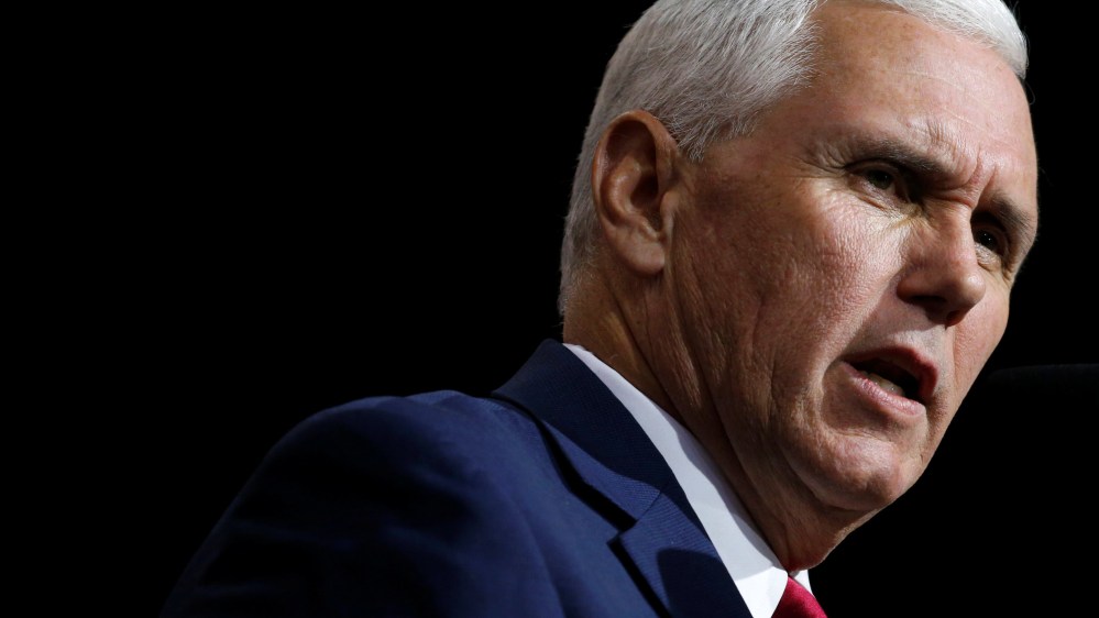 Republican U.S. vice presidential nominee Mike Pence speaks at a campaign rally, Oct 22, 2016, in Cleveland, Ohio. (Photo by Jonathan Ernst/Reuters)