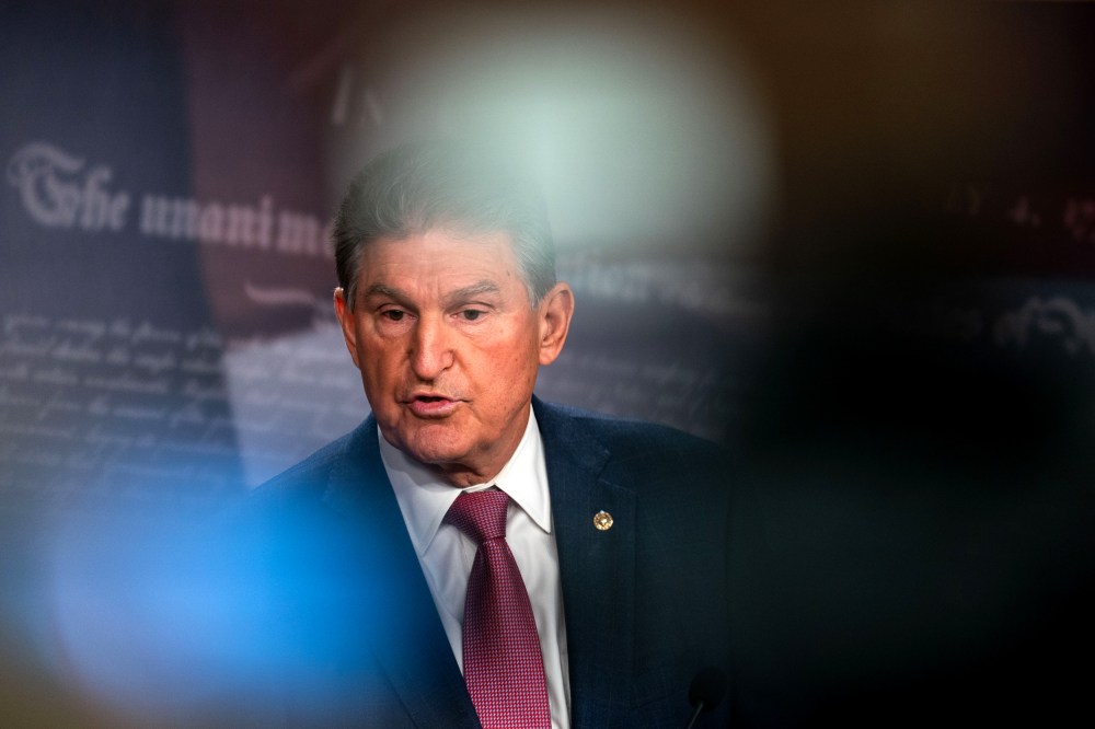 Image: Sen. Joe Manchin, D-W.Va., at the Capitol on Nov. 1, 2021.