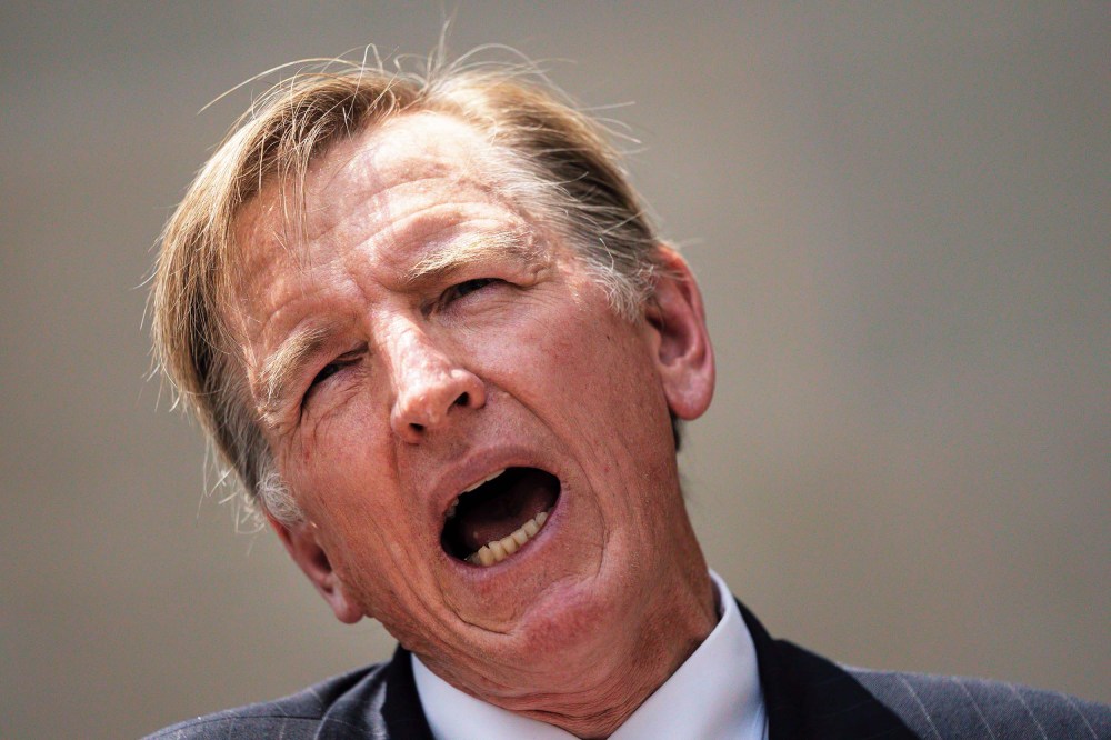 Rep. Paul Gosar speaks during a news conference outside the U.S. Department of Justice on July 27, 2021 in Washington, DC.