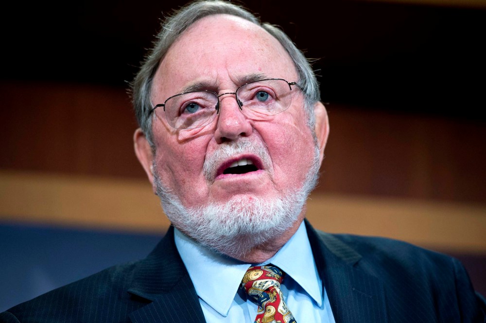Rep. Don Young at a news conference in the Capitol's Senate studio on Jan. 26, 2015.