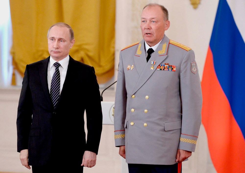 Russian President Vladimir Putin with Col. Gen. Alexander Dvornikov in the Kremlin on March 17, 2016.