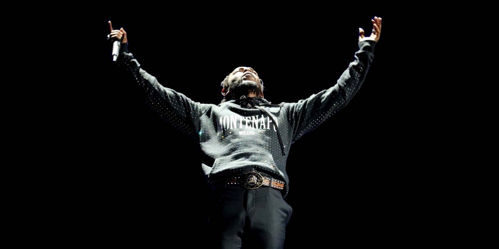 Kendrick Lamar performs at the BRIT Awards 2018 Show at The O2 in London on Feb. 21, 2018.