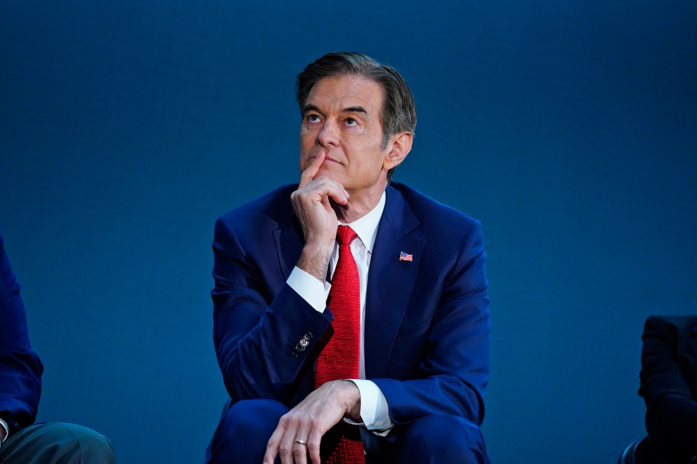 Republican Senate candidate Mehmet Oz takes part in a forum in Newtown, Pa., on May 11, 2022.