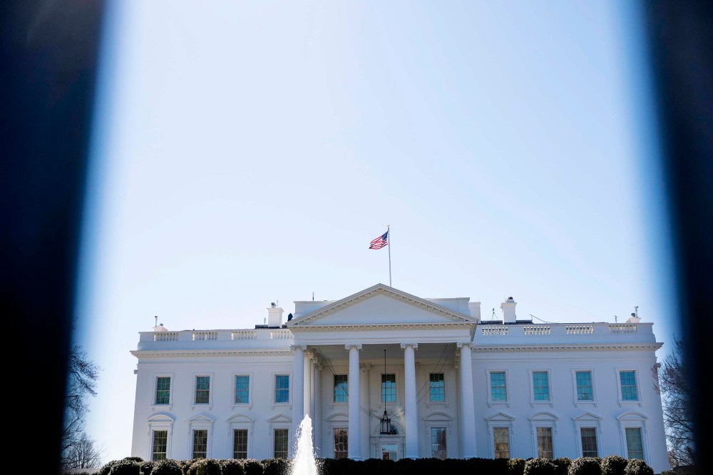 White House exterior on March 7, 2021