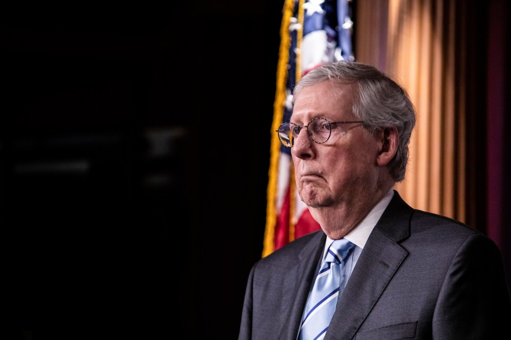Senate Minority Leader Mitch McConnell, R-Ky., attends a press conference on July 26, 2022, at the Capitol.