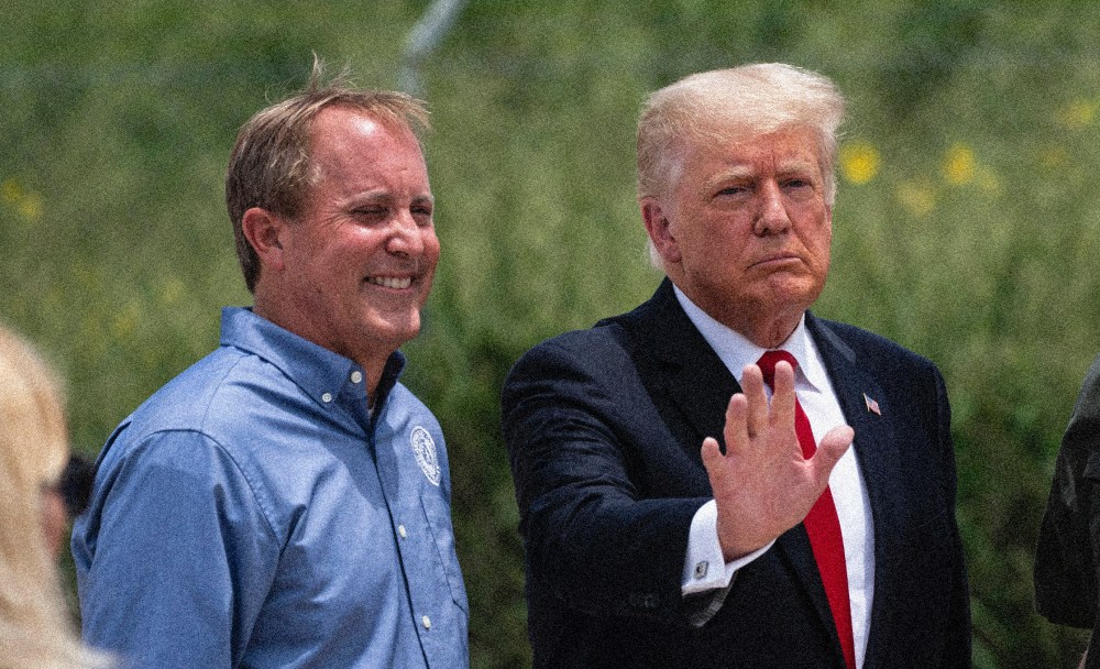 Image: Former President Donald Trump with Texas Attorney General Ken Paxton in Pharr, Texas, on June 30, 2021.