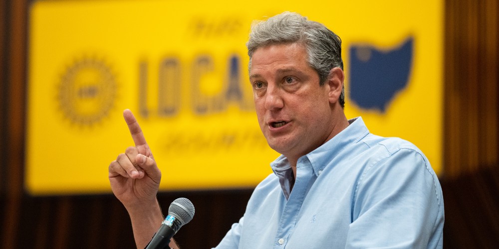 Image: Rep. Tim Ryan, D-Ohio, speaks at a rally.
