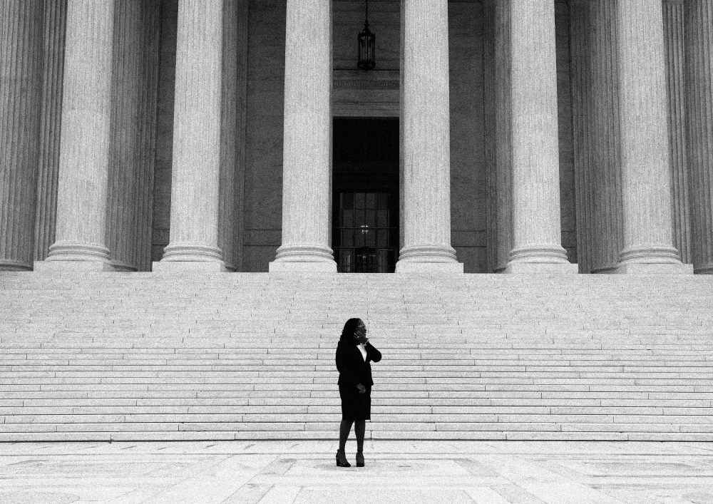 Image: Supreme Court Associate Justice Ketanji Brown Jackson outside of the Supreme Court in Washington on Sept. 30, 2022.