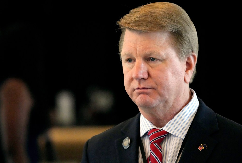 Jim Marchant, candidate for the Secretary of State of Nevada, attends a conference on conspiracy theories about voting machines and discredited claims about the 2020 presidential election at a hotel in West Palm Beach, Fla. on Sept. 10.