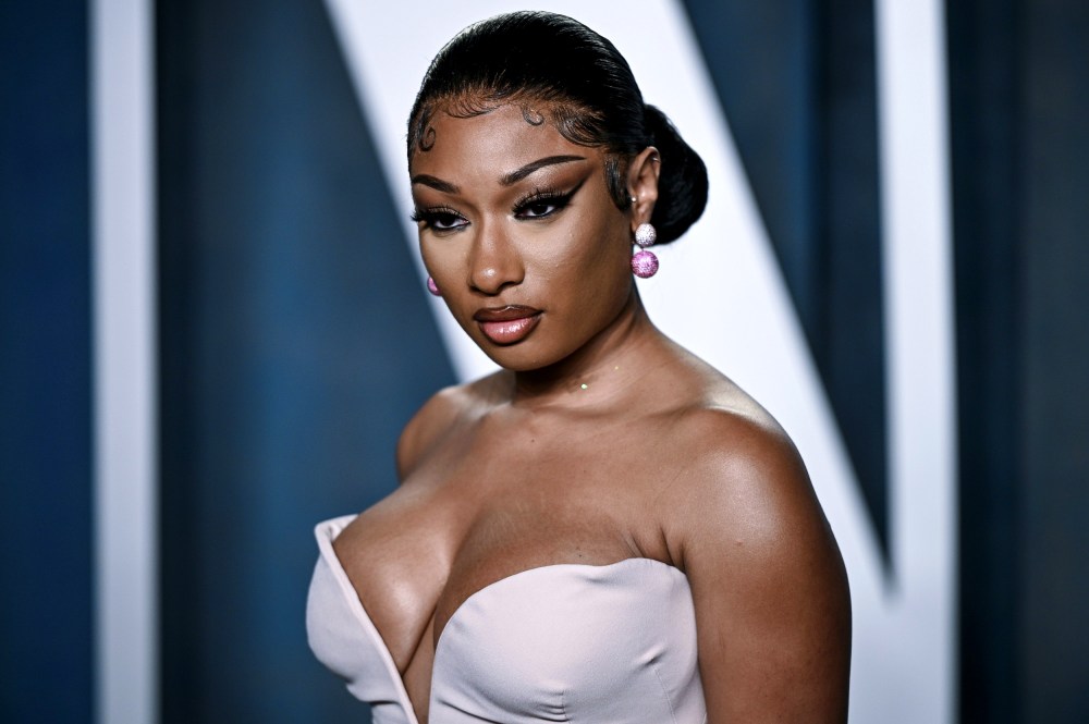 Image: Megan Thee Stallion at the Vanity Fair Oscar Party in Beverly Hills, Calif., on March 27, 2022.
