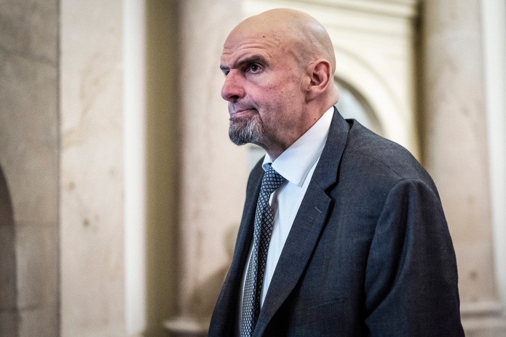 Sen. John Fetterman, D-Pa., is seen before President Joe Biden's State of the Union address in the U.S. Capitol on Feb. 7, 2023.