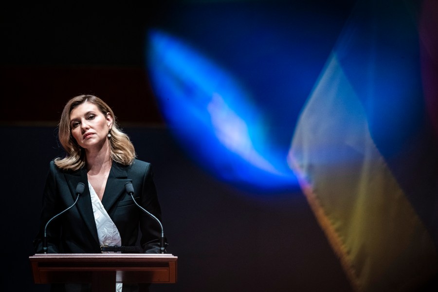 Ukrainian first lady Olena Zelenska speaks to members of Congress at the Capitol on July 20, 2022.