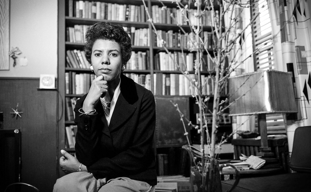 Writer and playwright Lorraine Hansberry in her apartment on Bleecker Street in April, 1959 in New York.