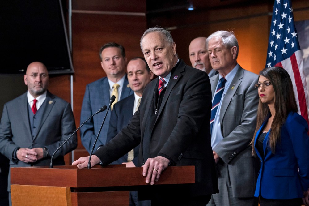 Image: Clay Higgins, Michael Cloud, Bob Good, Andy Biggs, Chip Roy, Ralph Norman, Lauren Boebert