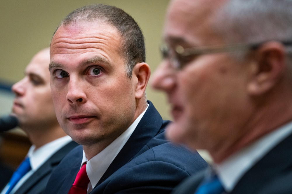 David Grusch, a former U.S. intelligence official, during testimony at a House hearing on July 26, 2023.