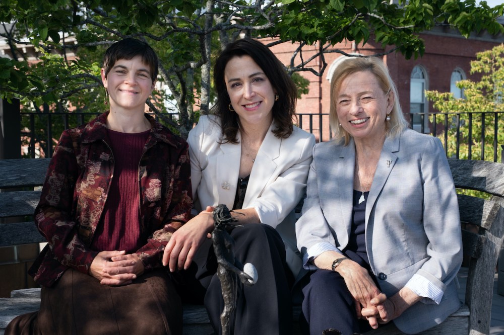 Ashirah Knapp,left, author Shannon A. Mullen and Maine Gov. Janet Mills.