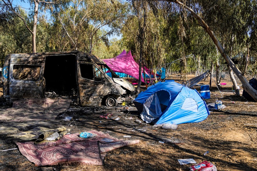 Image: The site of a music festival near the border with the Gaza Strip