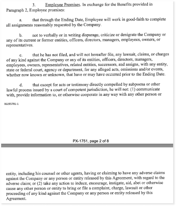 Screenshot of trial exhibit document. 