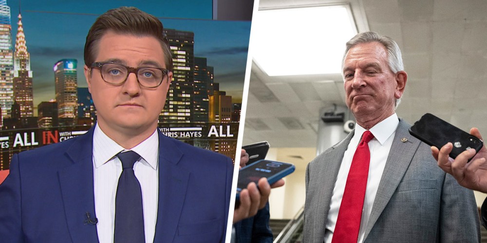 Chris Hayes and Sen. Tommy Tuberville.
