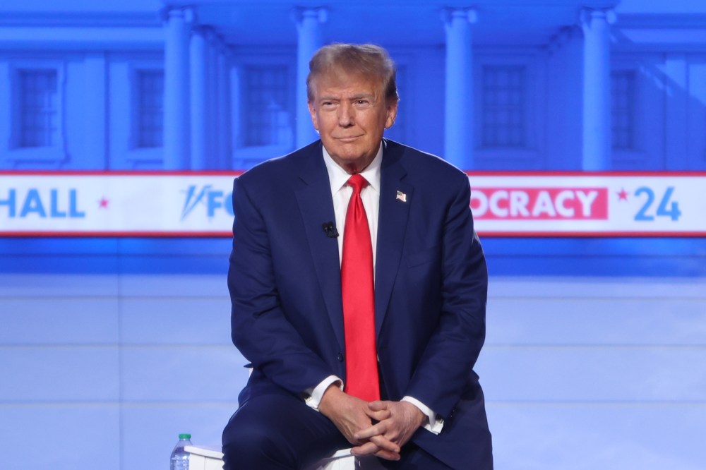 Donald Trump during a Fox News town hall in Des Moines, Iowa