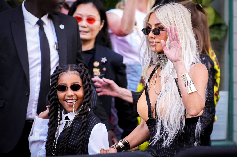 Kim Kardashian and North West.