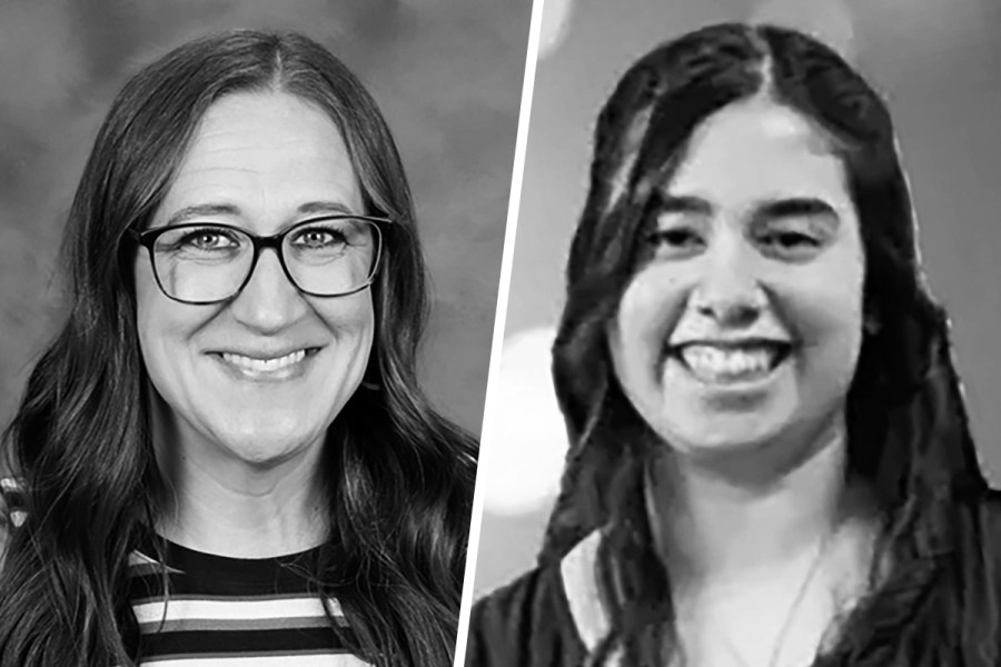 Teacher Erin West and student Rubi Patricia Vergara. 