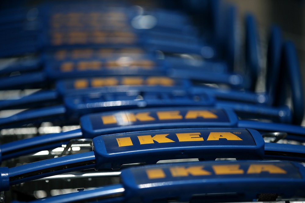 Shopping carts are lined up outside of an IKEA store on June 26, 2014 in Emeryville, California. (Photo by Justin Sullivan/Getty)