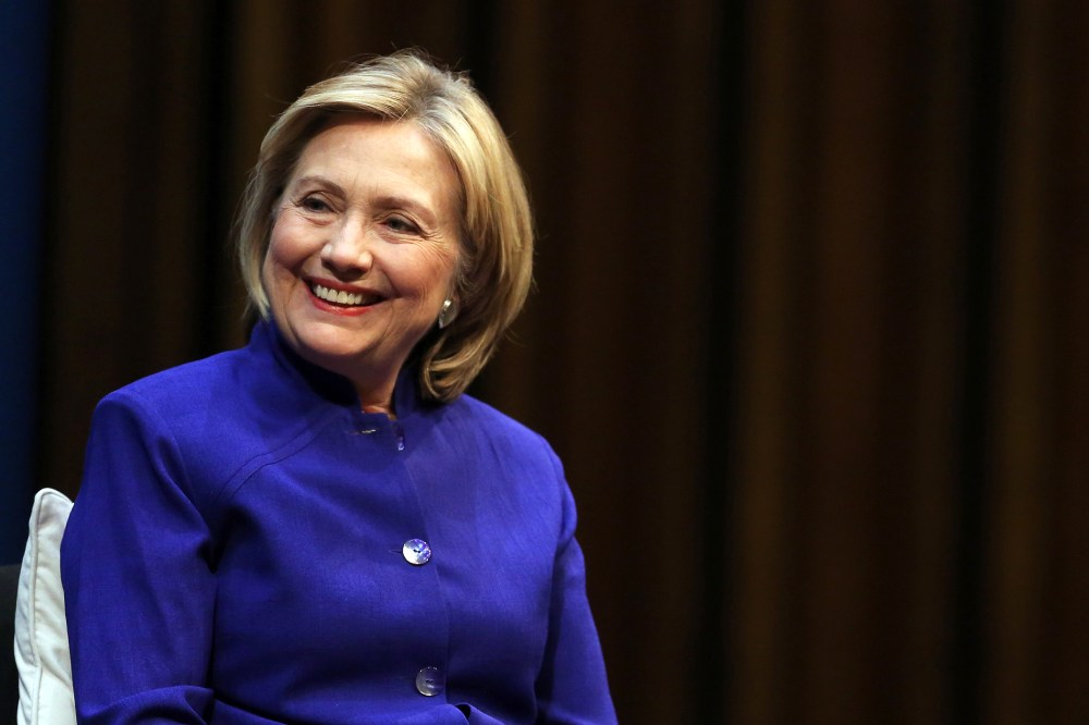 Hillary Clinton speaks during the presentation of the German translation of her book 'Hard Choices' at the Staatsoper in the Schiller Theater on July 6, 2014 in Berlin, Germany.
