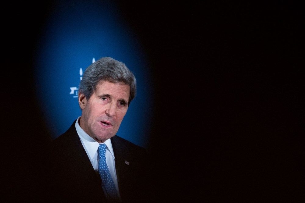 US Secretary of State John Kerry addresses the JDC centennial celebration in Washington, Dec. 9, 2013.