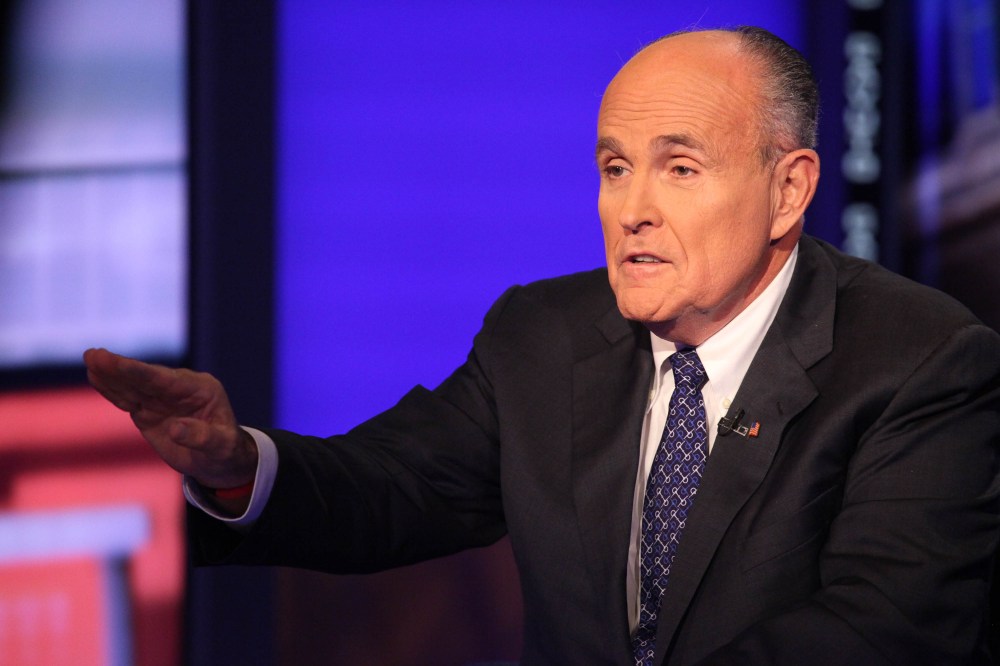 Rudy Giuliani visits "Cavuto" On FOX Business Network at FOX Studios on Sep. 23, 2014 in New York City. (Photo by Rob Kim/Getty)