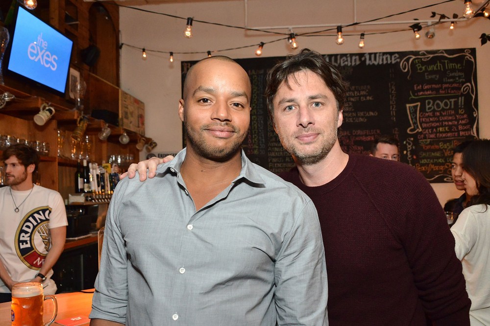 Donald Faison and Zach Braff attend an event on Oct. 27, 2014 in Los Angeles, Calif. (Photo by Araya Diaz/Getty for TV Land)