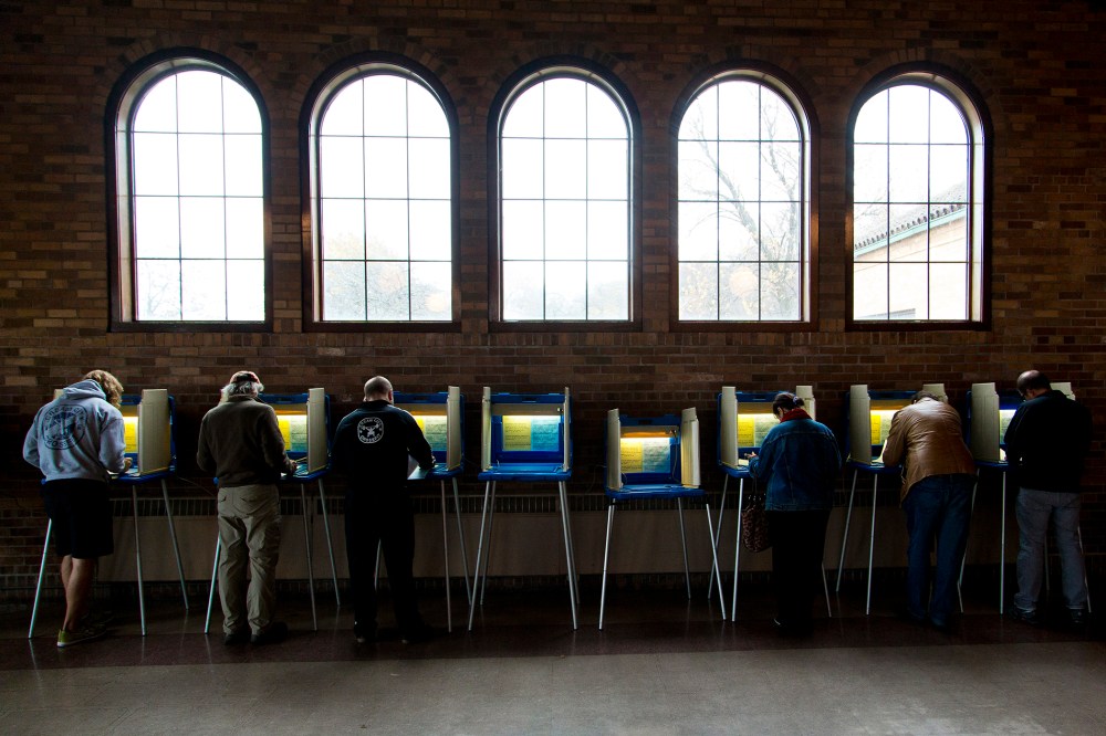 Citizens go to the cast their ballots at the South Shore Park building on election day Nov. 4, 2014 in Milwaukee, Wis. (Photo by Darren Hauck/Getty)