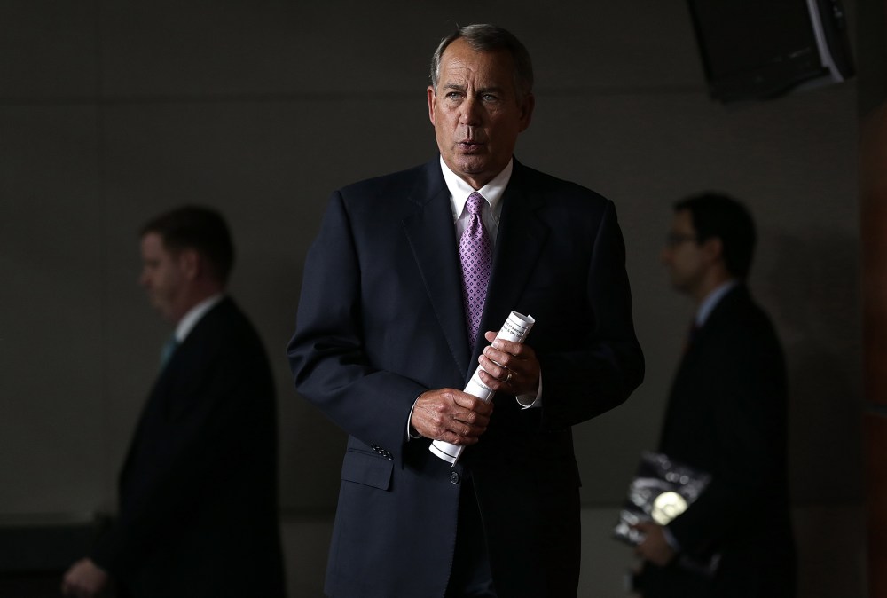 House Speaker John Boehner Holds Weekly News Conference
