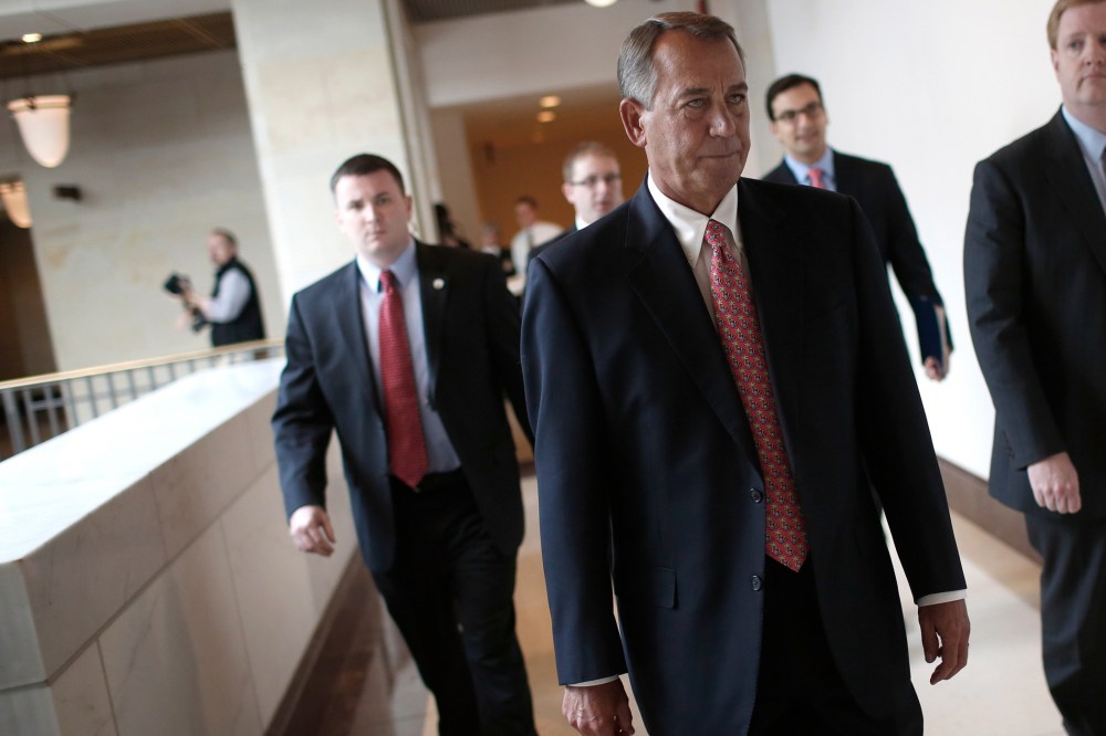 U.S. Speaker of the House John Boehner departs a press conference at the U.S. Capitol on Dec. 11, 2014 in Washington, DC. (Win McNamee/Getty)
