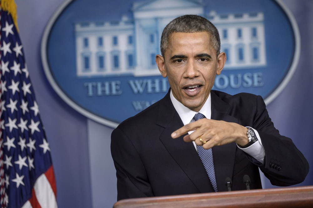 US President Barack Obama speaks during a press conference in the briefing room of the White House on Dec. 19, 2014 in Washington, DC.