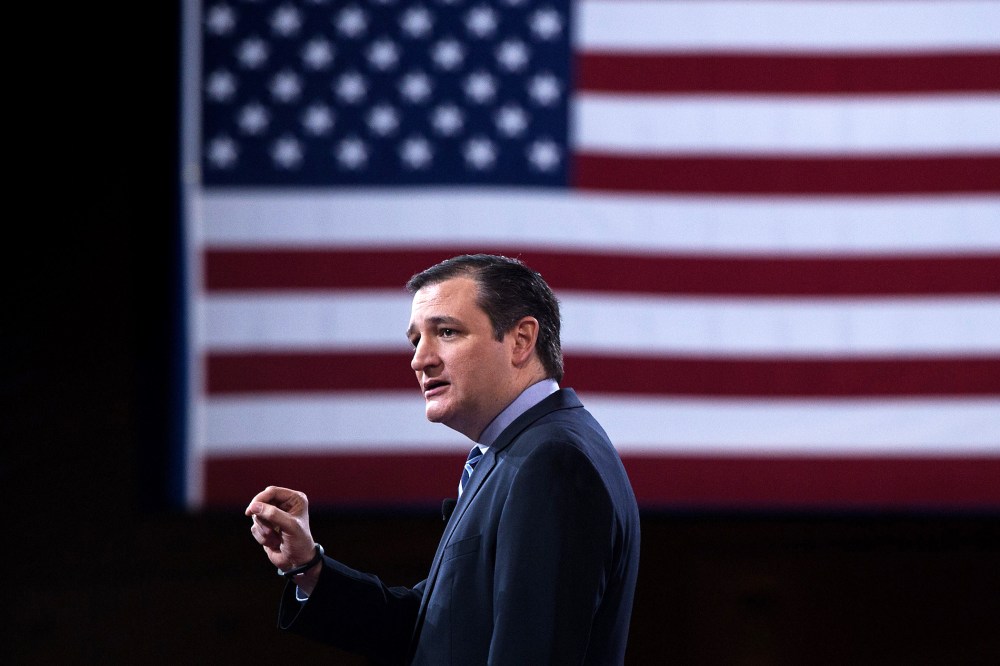 Sen. Ted Cruz (R-Texas) addresses the annual Conservative Political Action Conference (CPAC) in National Harbor, Md., on Feb. 26, 2015. (Photo by Nicholas Kamm/AFP/Getty)