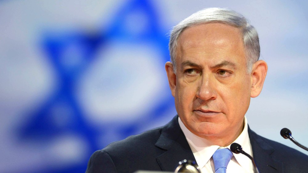 In this handout provided by the Israeli Government Press Office (GPO) Israeli Prime Minister Benjamin Netanyahu speaks during an event on March 2, 2015 in Washington, D.C. (Photo by Amos Ben Gershom/GPO/Getty)