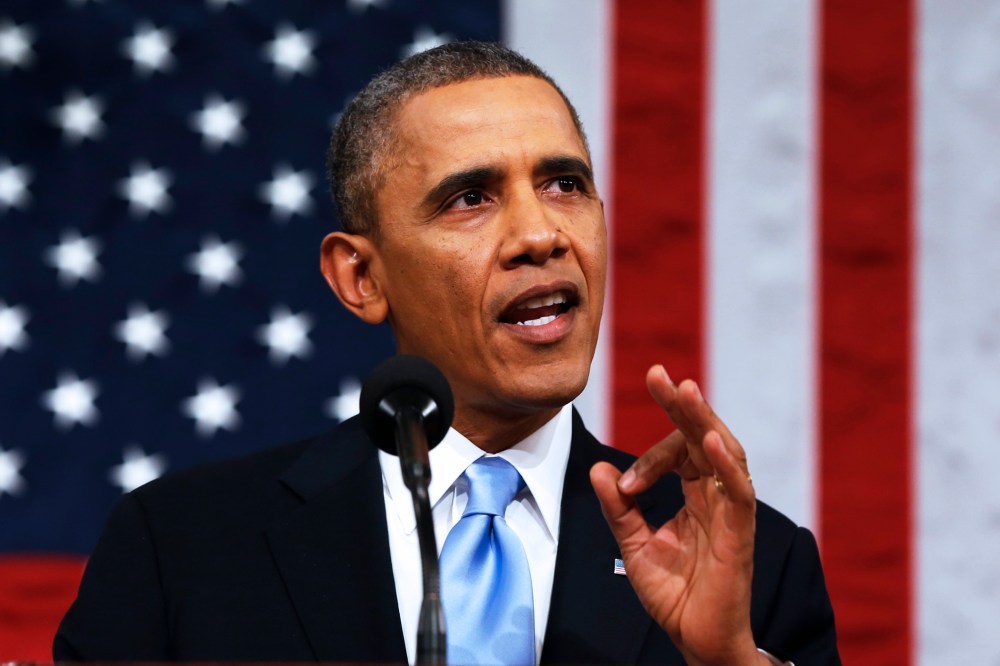 Barack Obama delivers the State of the Union address, Jan. 28, 2014.