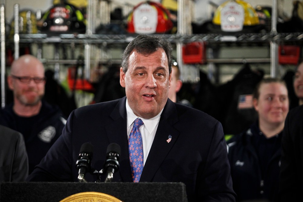 New Jersey Gov. Chris Christie speaks during a press conference on February 4, 2014 in Keansburg, New Jersey.