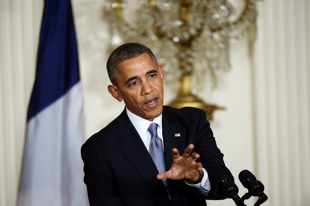 Barack Obama addresses a press conference, Feb. 11, 2014.