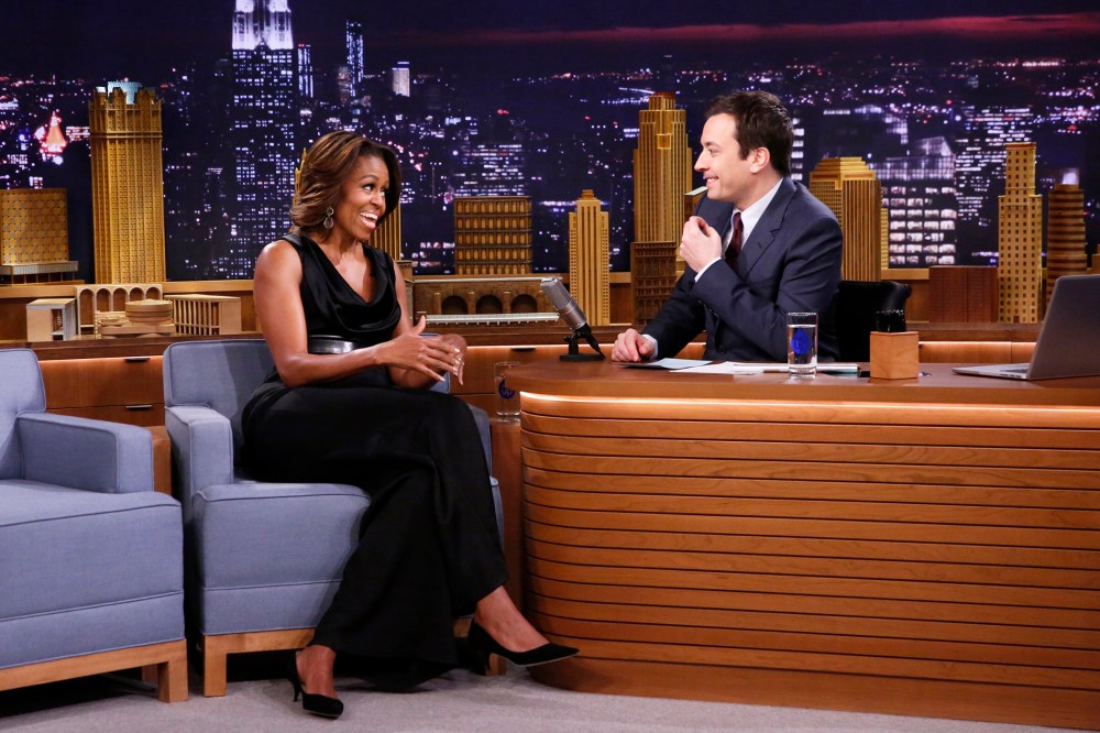 First Lady Michelle Obama during an interview on The Tonight Show with Jimmy Fallon, February 20, 2014.