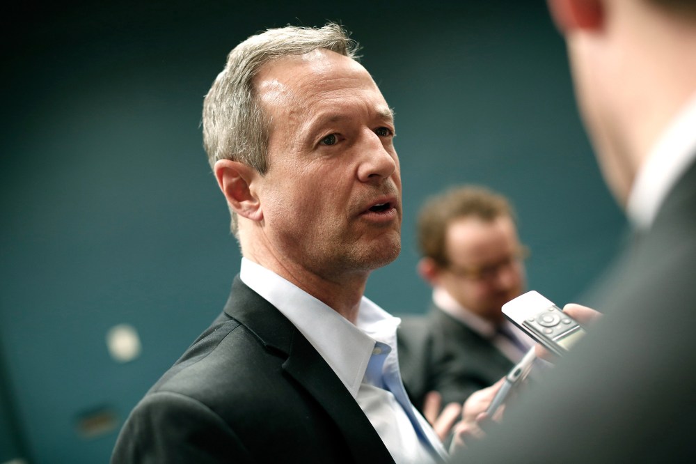 Martin O'Malley (D-MD) answers questions from reporters after speaking at the South Carolinna Democratic Party state convention April 25, 2015 in Columbia, S.C. (Photo by Win McNamee/Getty)