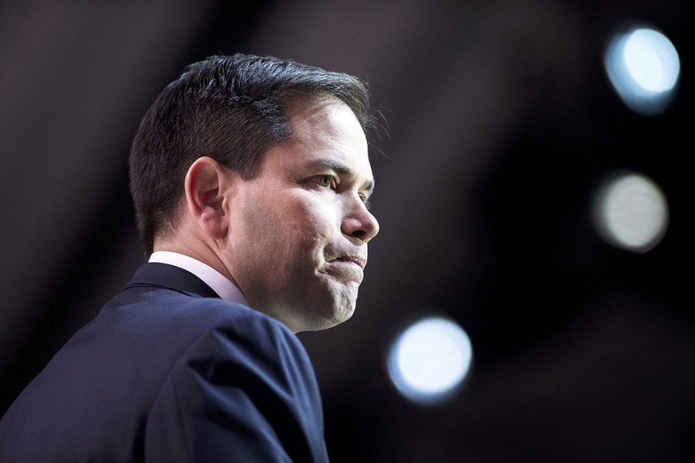 Senator Marco Rubio (R-Fla.) speaks at an event on March 6, 2014 in National Harbor, Md. (Photo by Brendan Smialowski/AFP/Getty)