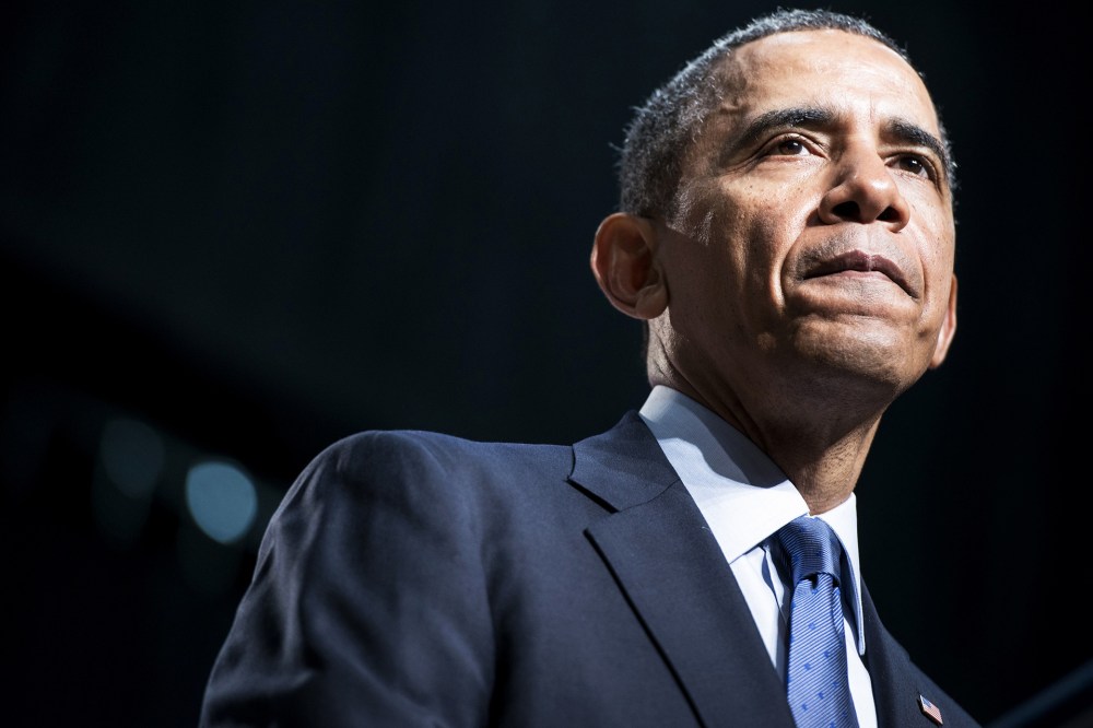 President Barack Obama speaks at an event on April 7, 2014 in Bladensburg, Md. (Photo by Brendan Smialowski/AFP/Getty)