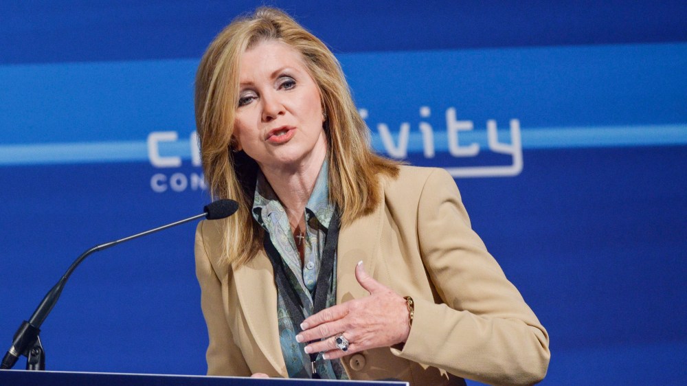 U.S. Representative Marsha Blackburn speaks during the 2nd Annual Creativity Conference presented by the Motion Picture Association of America at The Newseum on May 2, 2014 in Washington, DC.