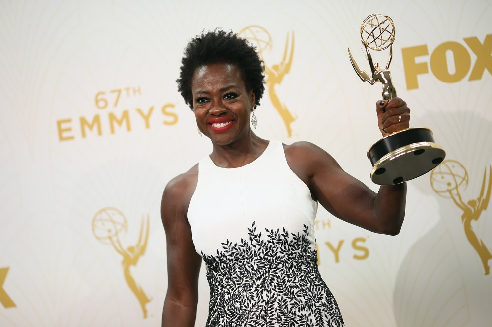 Actress Viola Davis, winner of the award for Outstanding Lead Actress in a Drama Series for 'How to Get Away With Murder', poses in the press room at the 67th Annual Primetime Emmy Awards on Sept. 20, 2015 in Los Angeles, Calif.(Photo by Mark Davis/Getty)
